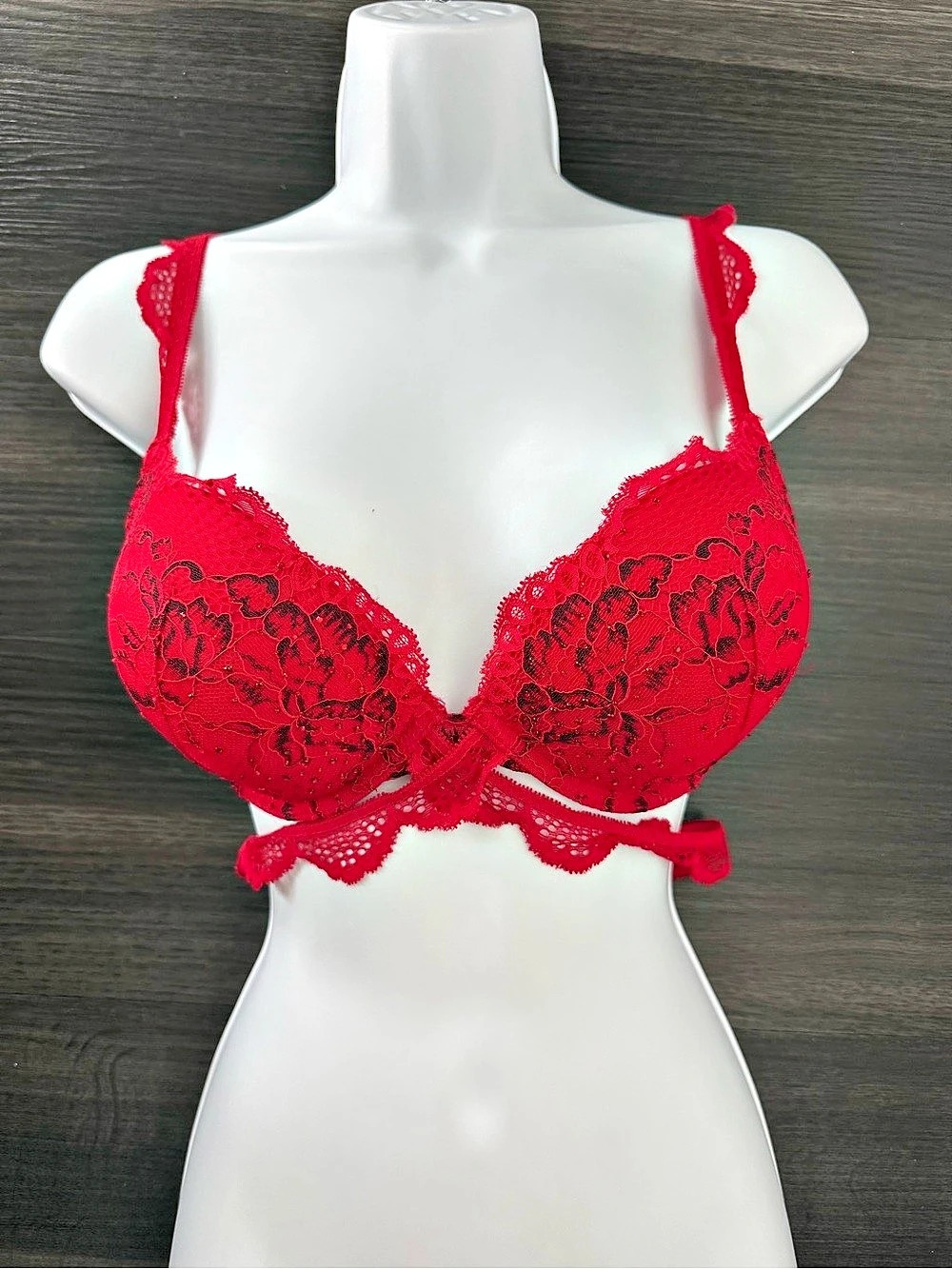 Victoria's Secret Red Lace Push Up Bra